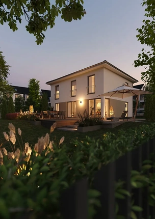 Bild: Stadtvilla am Abend