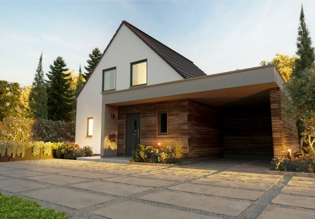 Bild: Ansicht mit SW Carport