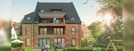 Gartenperspektive, Blick auf Penthouse
