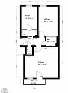 Grundriss, bemaßt