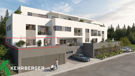 Visualisierung Süd-Westseite, Wohnung 01