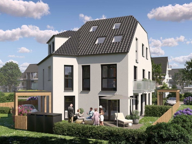 Visualisierung Haus 3 (Rückseite)