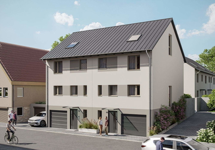 Eingang mit Garage im Haus