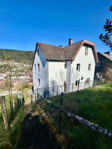 Blick vom Garten auf das Haus