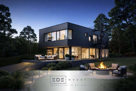Villa mit Feuerstelle_Visualisierung
