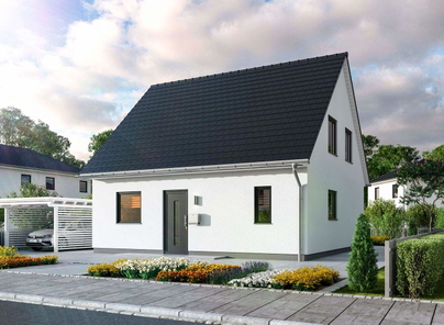 Variante farbige Fenster und Haustüre