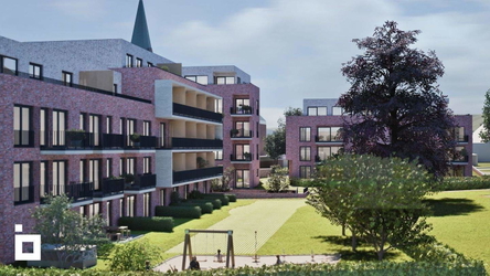 Parkseite des Gebäudes Hausdorffstraße 348