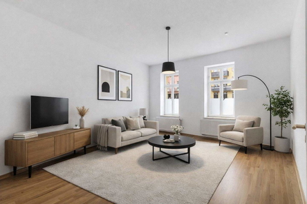 Wohnzimmer Virtual Staging – Möblierung digital ergänzt
