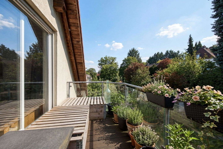 Balkon in Nord-West-Ausrichtung