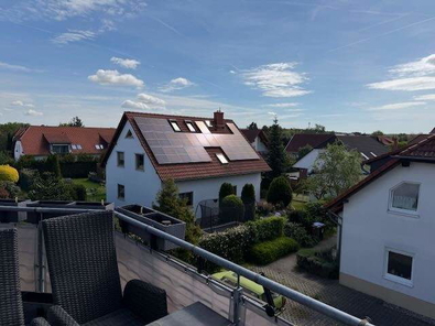 Penthouse in Lieskau Blick von der Terrasse