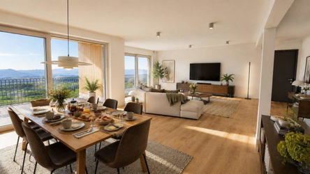 Wohnung 16_Wohnzimmer-Frühstück