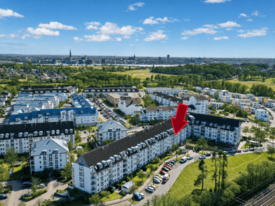 Drohnenansicht markiert
