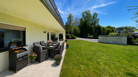Untergeschoss: Die Süd-Terrassenaussicht.