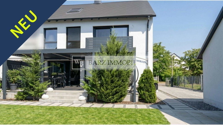 Außenansicht Gartenseite Doppelhaus (ZFW) m. Ki optimiert