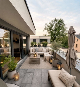 KI-bearbeitete Dachterrasse