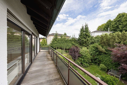 grüne Aussicht vom Balkon