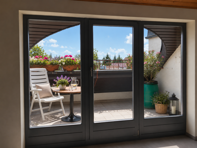 Blick auf die Dachloggia