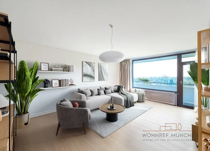 Wohnzimmer mit neuem Einrichtu