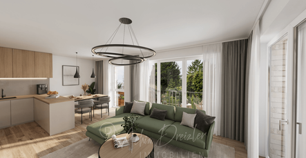 Wohnzimmer mit Balkonblick