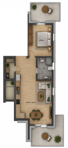 Grundriss der Wohnung 29 im 1. OG