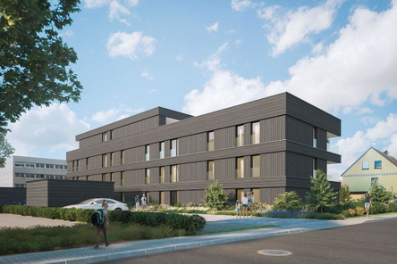Neubaugebäude mit nachhaltigem Holzbau