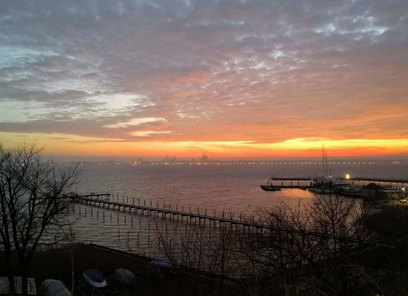 Blick von Altefähr auf Stralsund