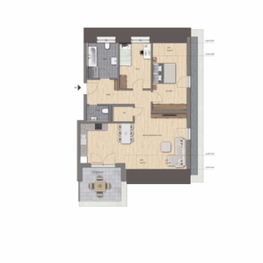 3-Zimmerwohnung im Dachgeschoss mit Dachterrasse