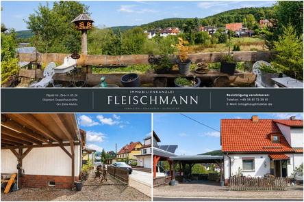 Hausansicht, Carport und Ausblick