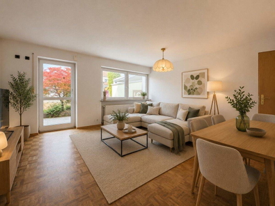 Wohnraum EG visuell möbliert