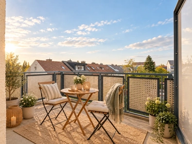 Balkon (mit KI möbliert)