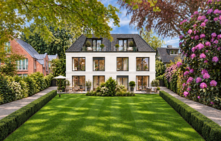 Zeitlose Architektur, großzügiges Wohnen und privater Südgarten in Elbnähe
