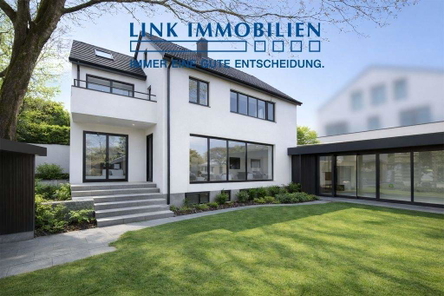 Gartenansicht KI Visualisierung nach Sanierung oder Neubau