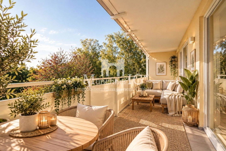 Balkon mit Süd-Ausrichtung Visualisierung