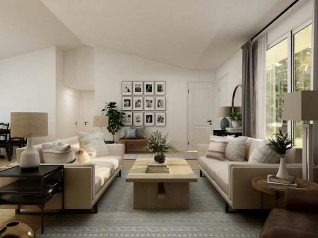 Ein modern eingerichtetes Wohnzimmer