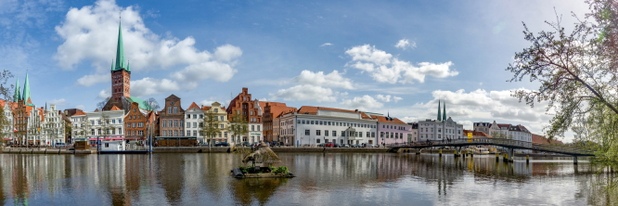 Panoramabild von Lübeck.