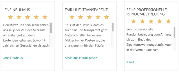 Kundenstimmen von SKD Immobilien.